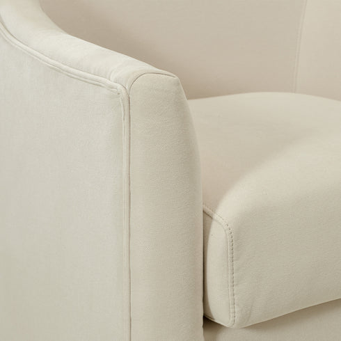 Ethel Swivel Nursery Glider - Pearl White Nursery Glider | Glider Chairs | Kinwell Furniture | Modern Nursing Chairs | Recliners & Rockers